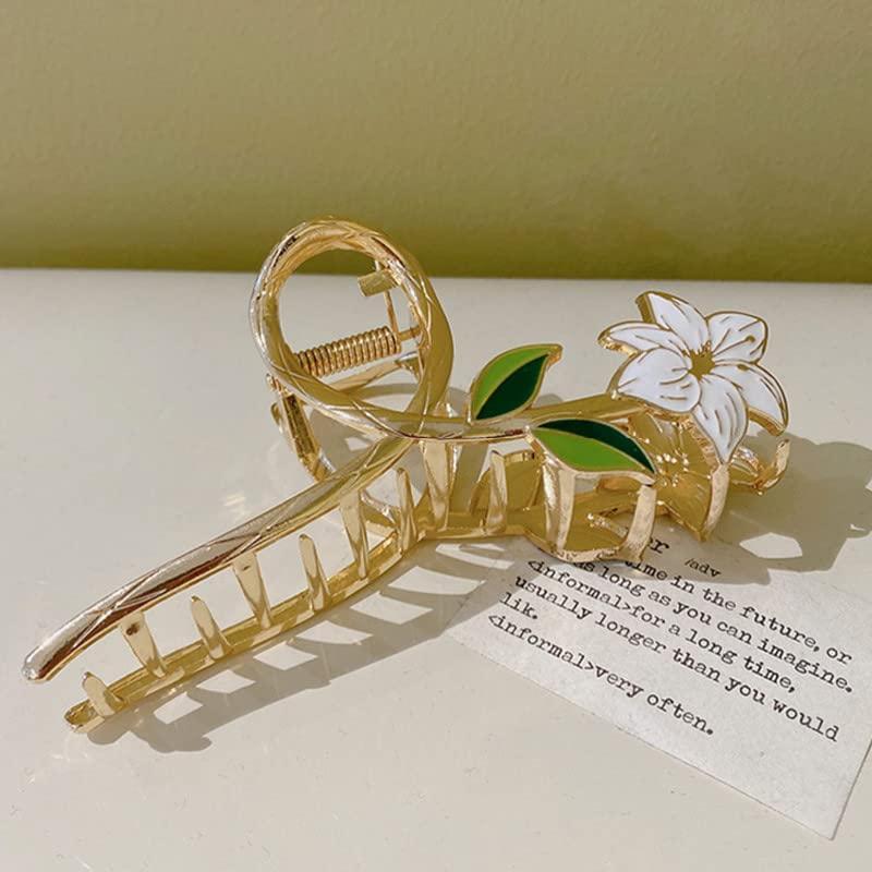 WEROFY Claws Clips,Hair Accessories,Elegant Lily Flower Hair Claws Women Metal Hair Clips Grab Shark Hairpins Accessories HJ2261G