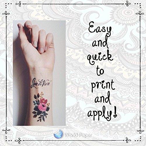World-Paper Inkjet Tatto Inkjet Temporary Tattoo Paper 8.5" x 11" (Pack of 5 Sheets) -Make Your Own Removable Tattoo