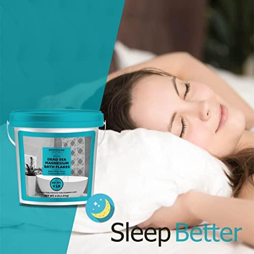 Aromasong Aromasong Raw Dead Sea Magnesium Flakes for Bath - 4 LB Bulk Bath Salt in Reusable Bucket