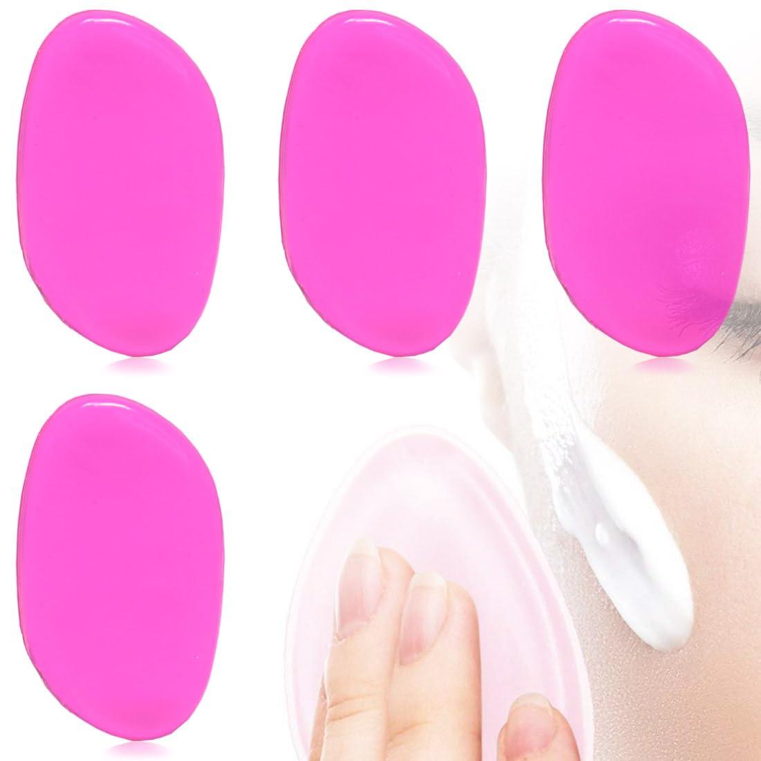 Ktdzone Ktdzone Washable Silicone Sponge Jelly Applicator for Cream Gel Foundation - Face Silisponge Cosmetic Beauty Makeup Tools Blender Red 4PCS