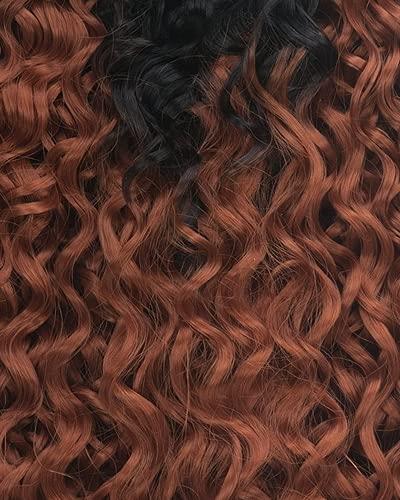 Chade Fashions Inc Chade Fashions Ali Naturale Weave Ocean Wave 18", 20", 22" + HD 4X4 Closure Human Hair Blended 1 Pack Solution - AN344O5 (OT1B/30)