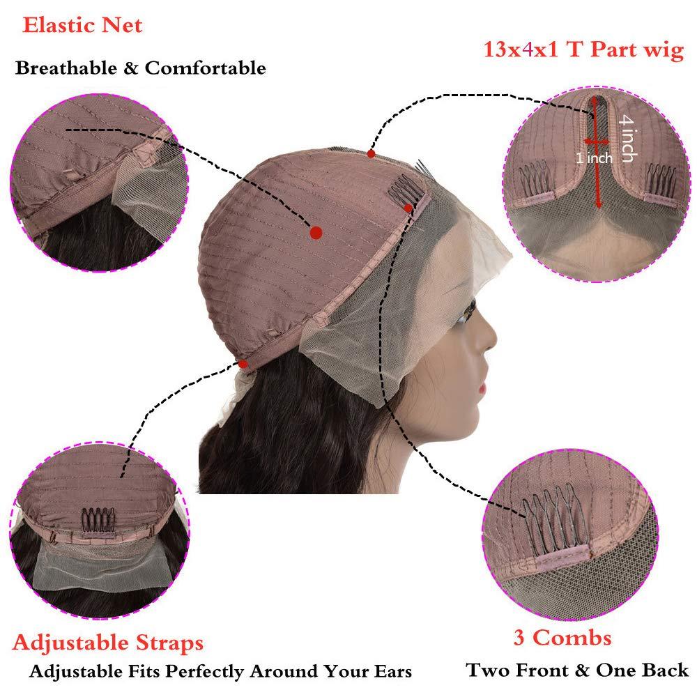 Rismale Hair Body Wave Lace Front Wigs Human Hair Pre Plucked 13x4x1 T Part Body Wave Transparent Lace Frontal Wigs for Black Women 150% Density Brazilian Human Hair Wigs (24, T-Part-Body wig)