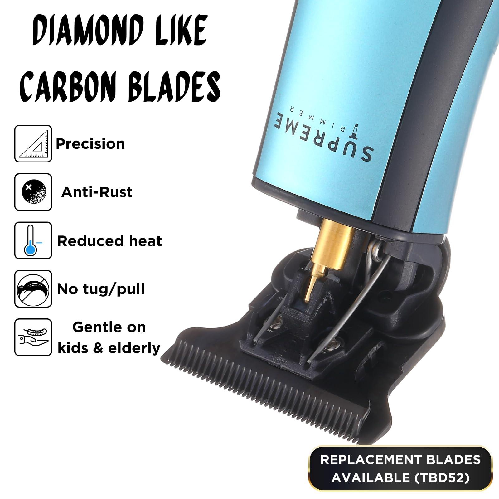 Supreme Trimmer Supreme Trimmer DLC T Shaper| Professional Barber Trimmer Hair Clippers for Men (120 Min Run Time) Cordless Hair Trimmer Zero Gapped Liner Beard Trimmer | ST5215 Light Blue