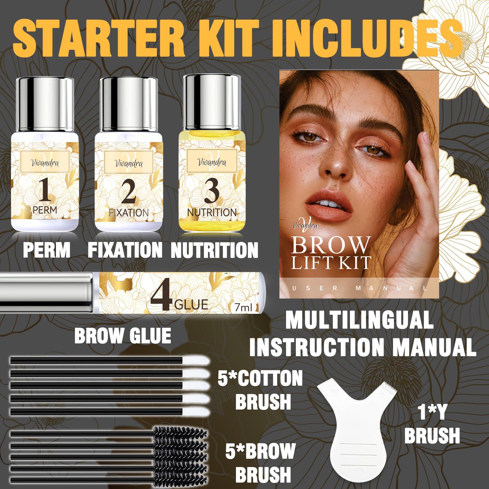 Vivandra Brow Lamination Kit, Mini Eyebrow Lamination Kit At Home DIY, Vivandra Instant Professional Brow Lift Kit For Fuller Thicker Beautiful Eyebrows, Easy to Use and Suitable for Beginners