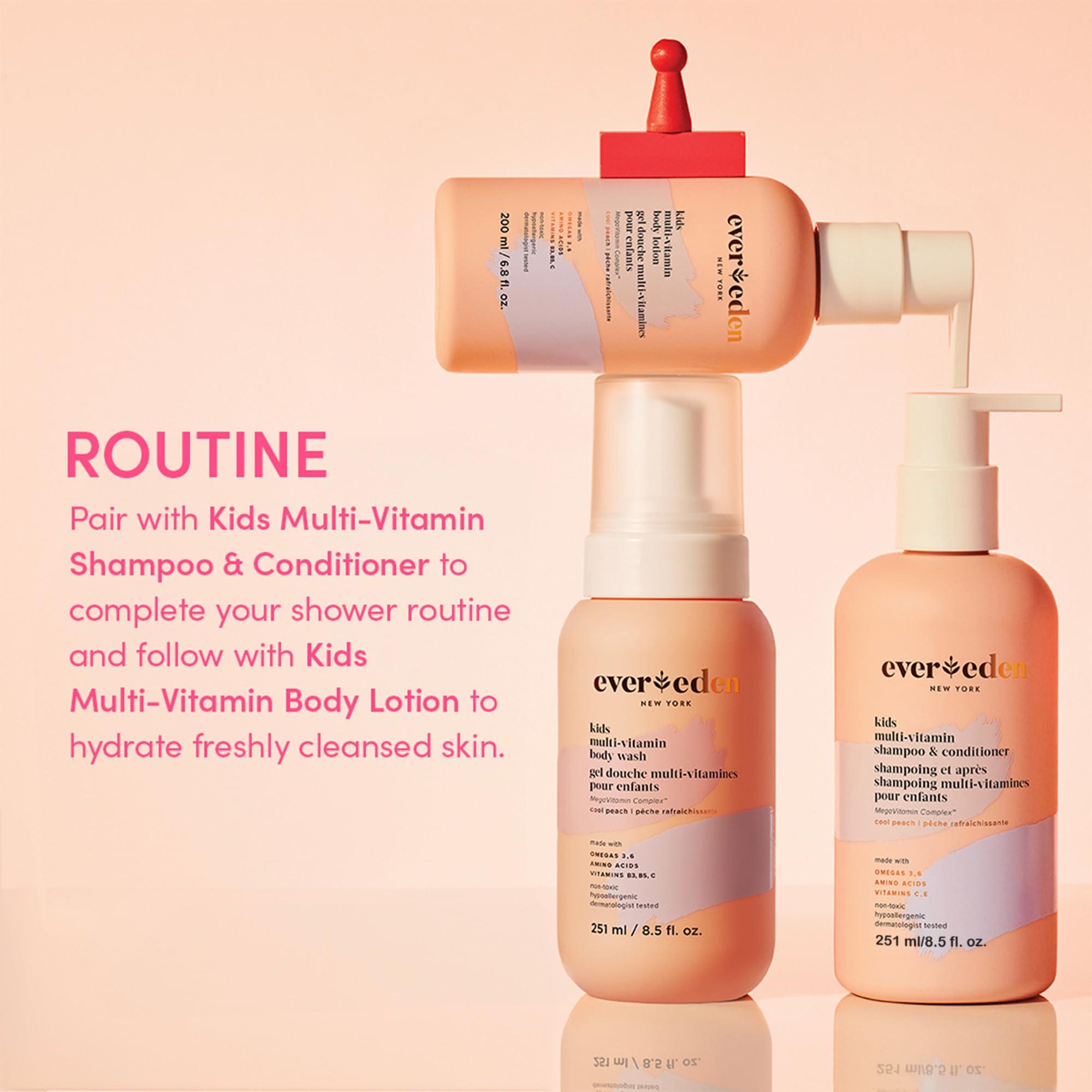 Evereden Evereden Kids Shampoo and Conditioner 2 in 1: Cool Peach, 10.1 fl oz. | Gentle Kids Skin Care | Non-toxic and Clean Ingredients