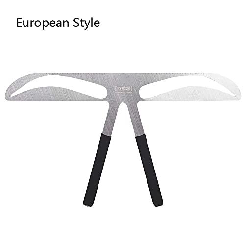 Uxsiya Uxsiya 4 Types Eyebrow Measurement Ruler Permanent Eyebrow Ruler Eyebrow Measure Balance Extension Ruler with Stainless Steel(European Style Eyebrow)