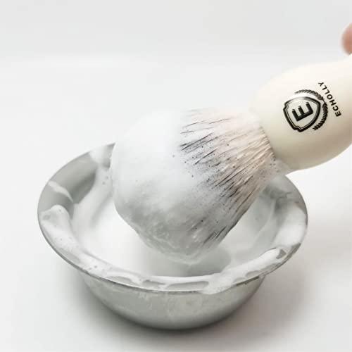 ECHOLLY Premium Shaving Brushes for men by Echolly-NO Shedding Bristle Shave Brushes for Men-Smooth Acrylic Handle Legacy Shave Brush-Rich and Fast Lather Shaving Cream Brush Dad Gifts for Fathers Day