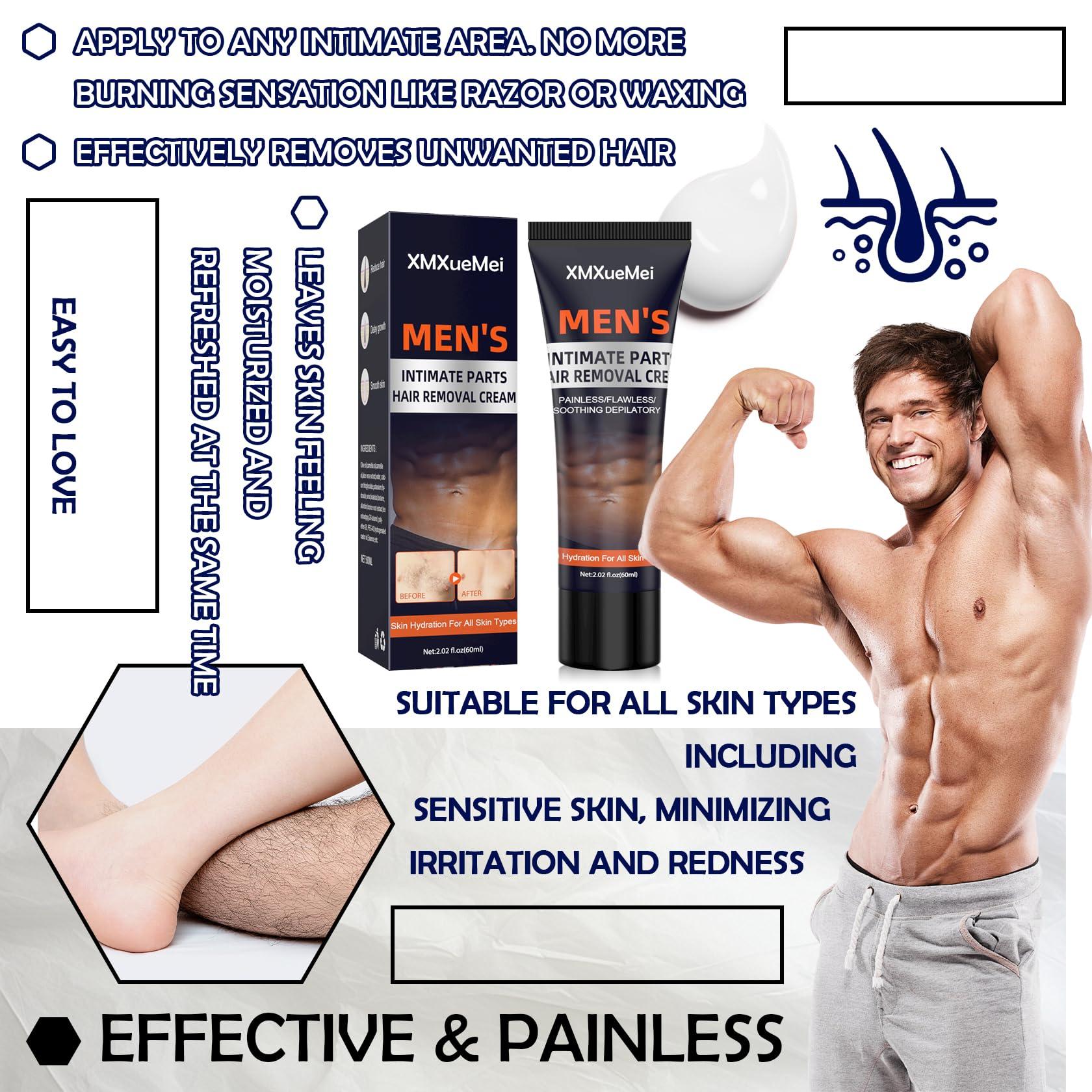 XMXueMei Hair Removal Cream for Men,Painless & Flawless Men\'s Depilatory Cream,Fast and Effective Hair Remover Cream for Underarm,Legs,Chest,Back & Arms,All Skin