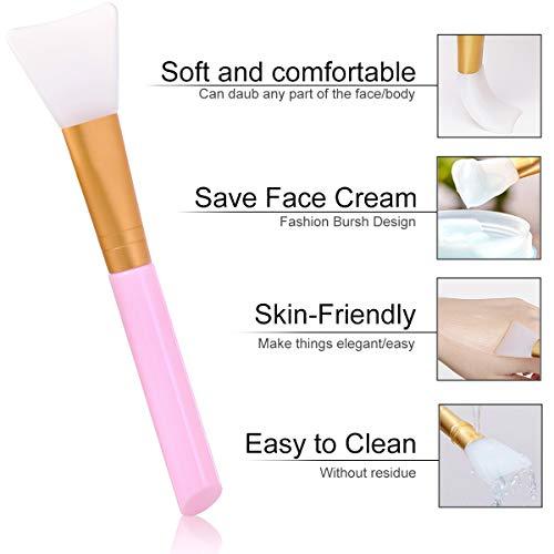 Akstore Akstore 5PCS Silicone Face Mask Brush,Mask Beauty Tool Soft Silicone Facial Mud Mask Applicator Brush Hairless Body Lotion And Body Butter Applicator Tools (White)