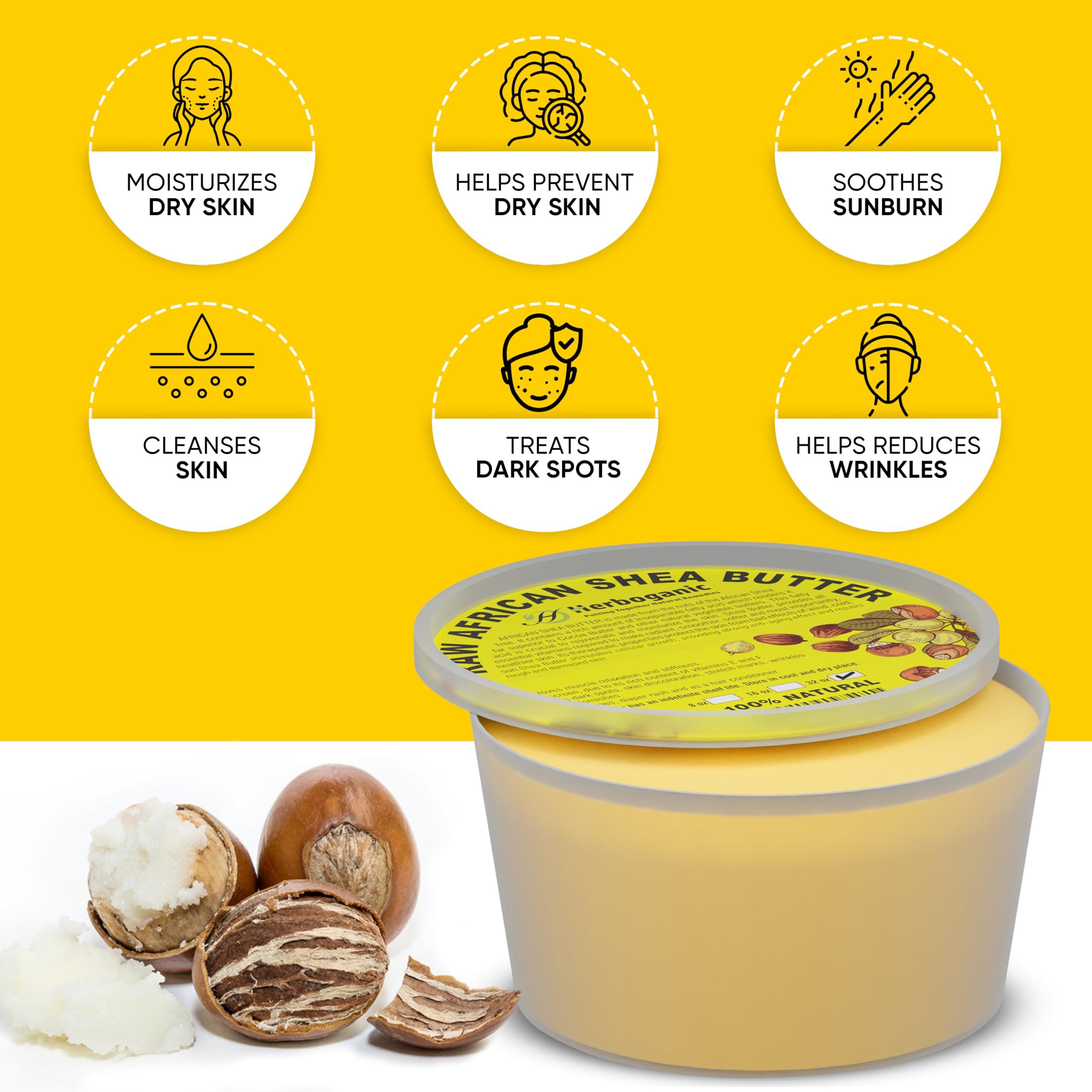 HERBOGANIC HERBOGANIC Pure Raw African Yellow Shea Butter Parent (32)