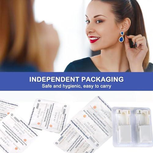 Lyuxzad Ear Piercing Gun Kit - Lyuxzad 6Pcs Disposable Ear Piercing Kit Including 2Pcs Self Ear Piercing Gun with 2Pcs Built-in Earrings Stud and 2Pcs Clean Tools for Ear Cartilage Piercing Kit (225)