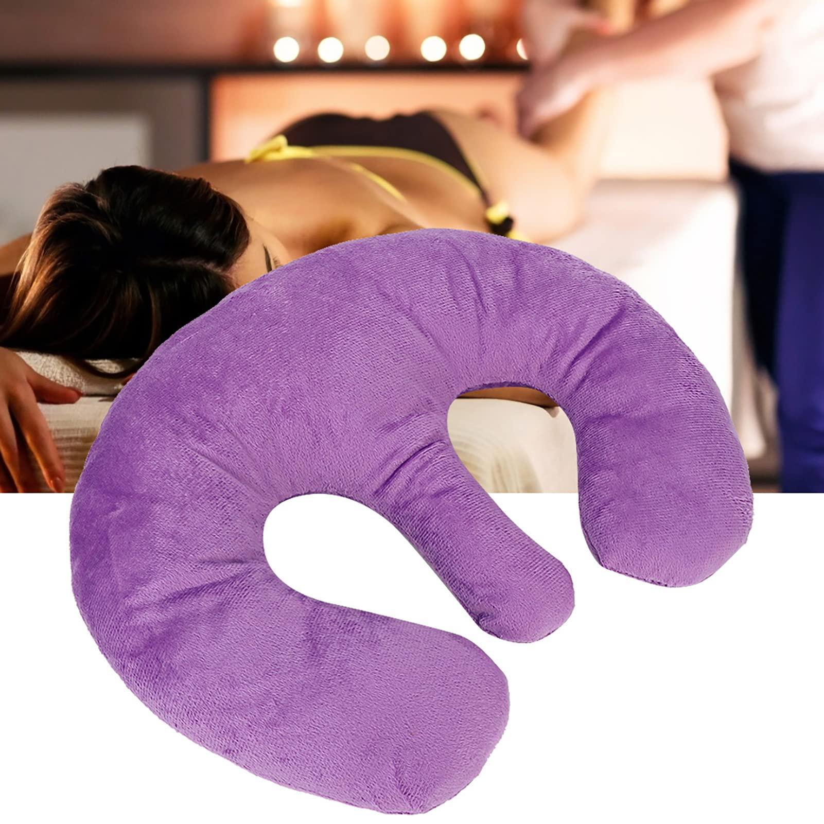 Agatige Agatige Almohada para Camilla, Soft Chest Pillow Pad Breast Support Cushion Professional Massage Equipment for Beauty Salon, Spa Massage Relaxing(Purple)
