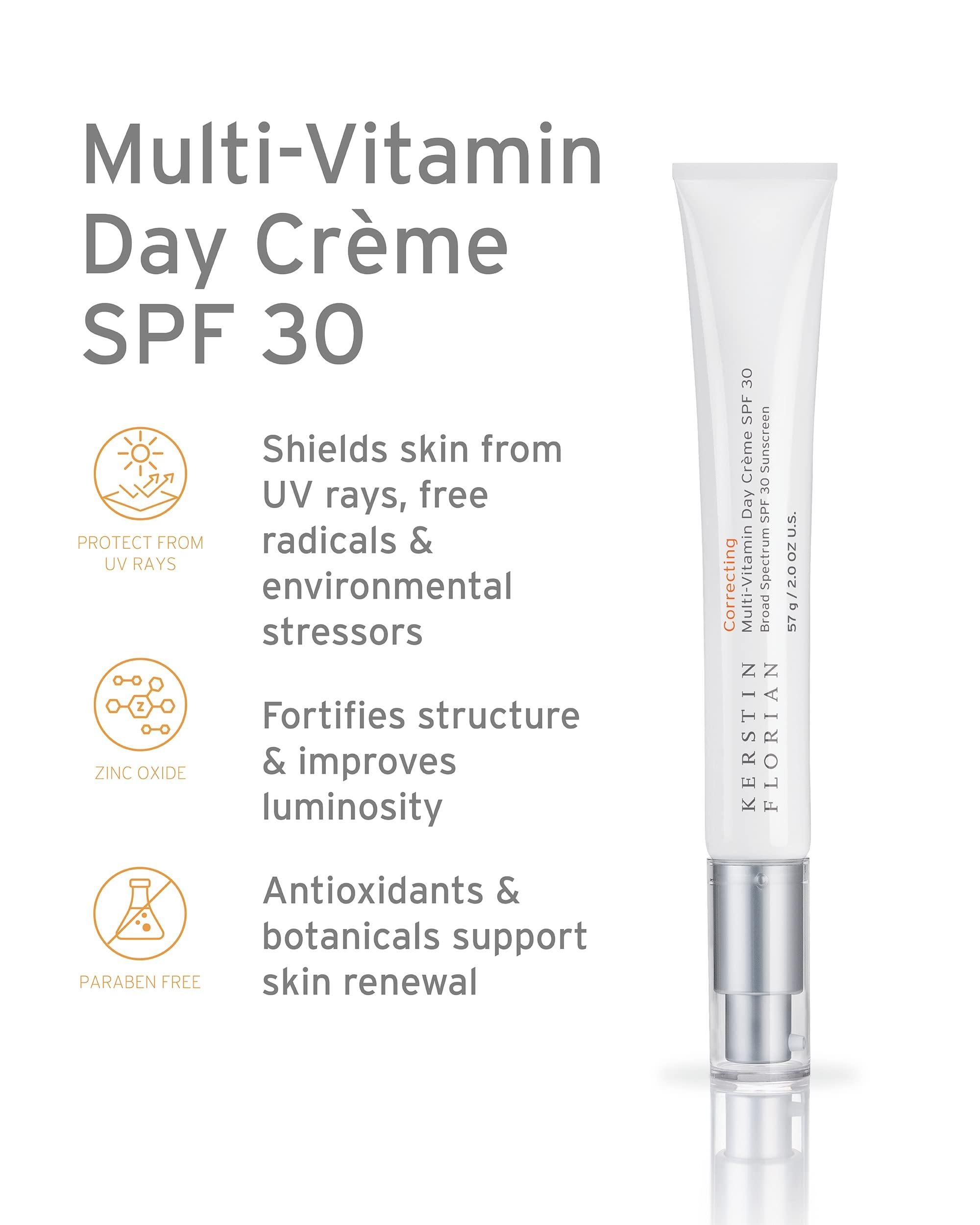 Kerstin Florian Kerstin Florian Multi Vitamin Day Creme SPF 30 | Daily Facial Moisturizer with Natural Zinc Oxide | Sunscreen with UVA and UVB Protection | Oil Free (2 oz)