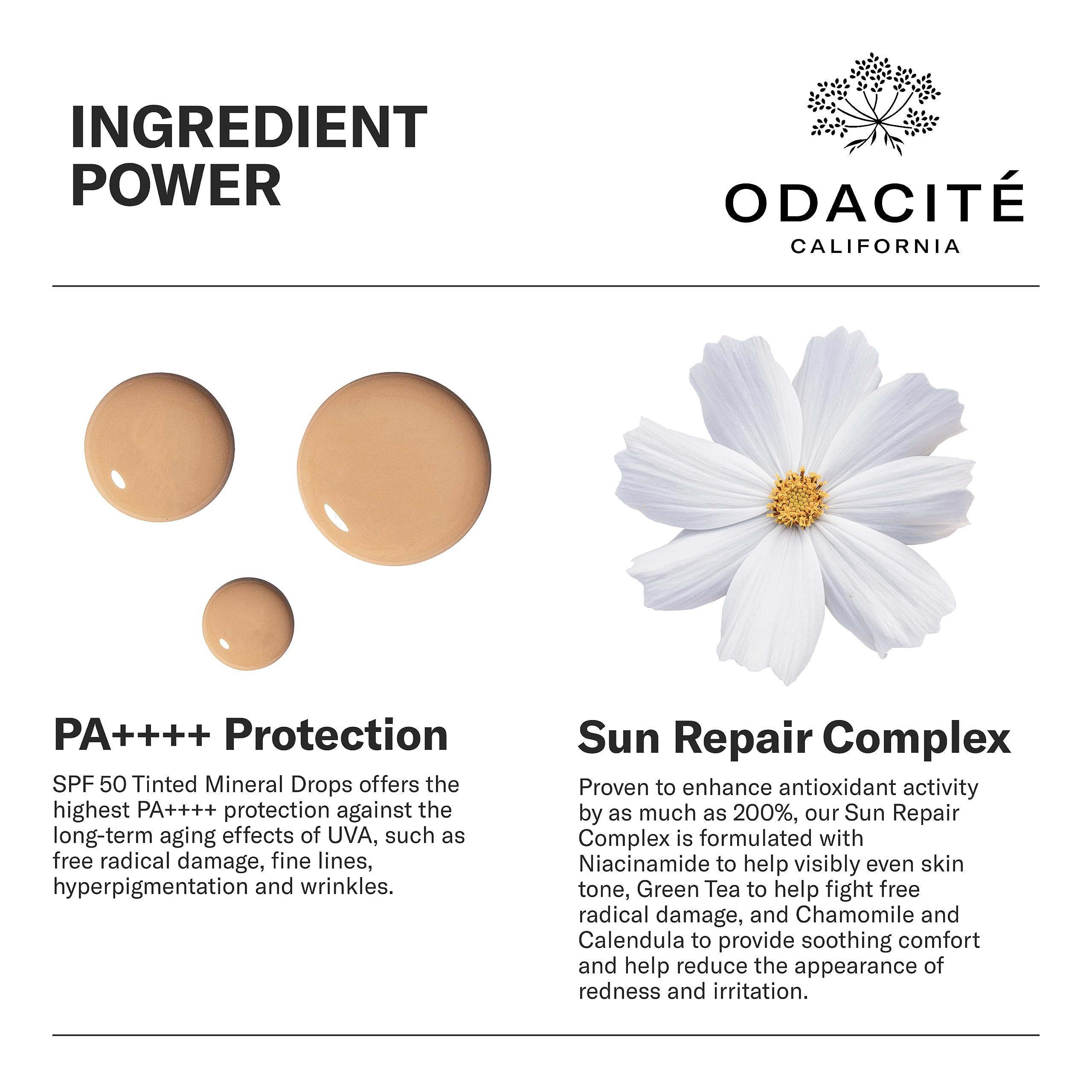 ODACITE SPF 50 Flex-Perfecting Mineral Drops Tinted Sunscreen TWO