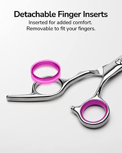 ULG Hair Cutting Scissors Thinning Shears Kit ULG Professional Barber Hairdressing Texturizing Salon Razor Edge Scissor Japanese Stainless Steel 6.5 inch