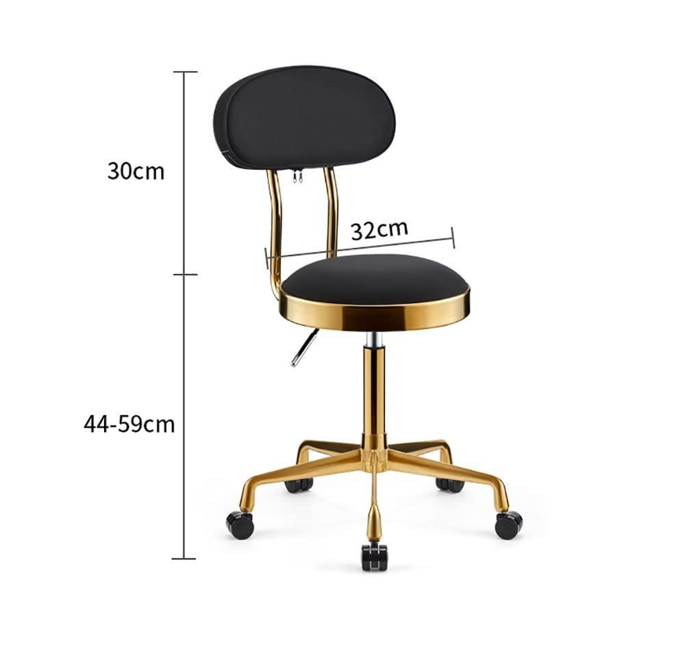 DYCIN Rolling Stools with Wheels Heavy Duty Set of 2 Bar Stool Barber Stool Height Adjustable Rolling Swivel Stool Chair for Salon, Factory, Shop Bar Salon Clinic (Color : R)