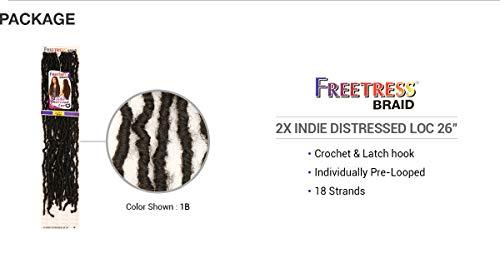 Freetress Braids Freetress Braids Crochet Braids 2X Indie Distressed Loc 26 in (3-pack, 1B)