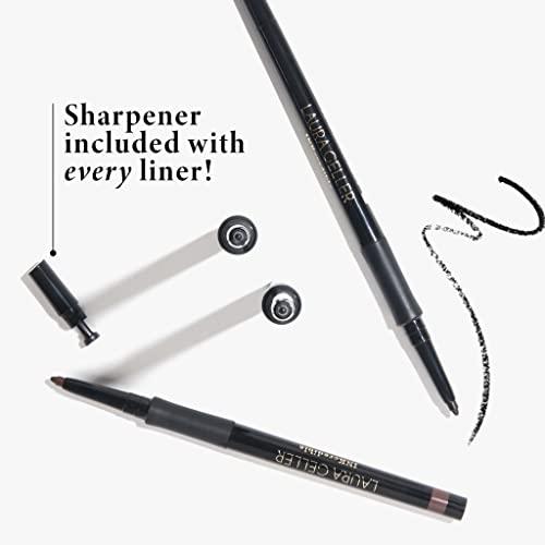 LAURA GELLER NEW YORK LAURA GELLER NEW YORK INKcredible Precise Gel Waterproof Smudge-proof Eyeliner Pencil with Built in Sharpener, Deep Purple + Blackbird (2 PC)