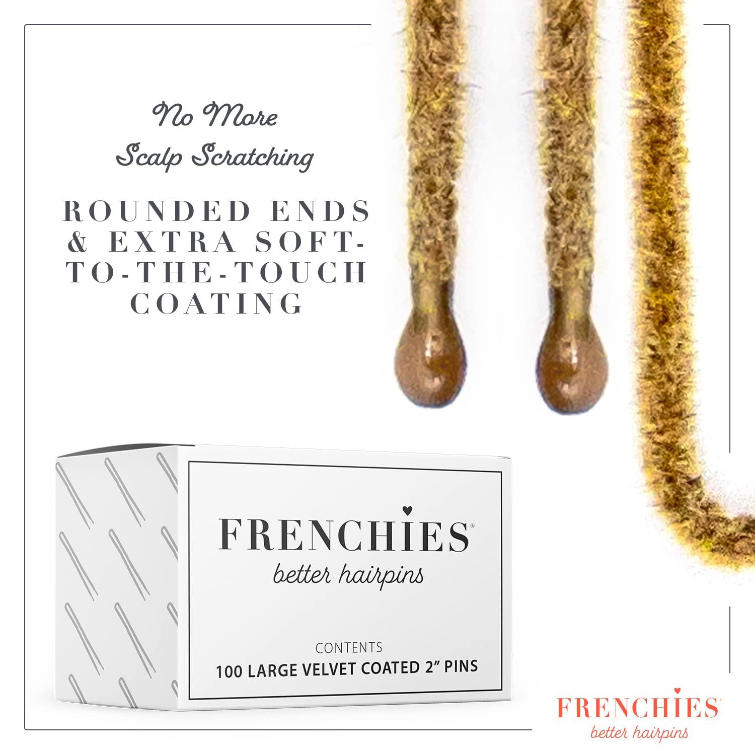 Frenchies Frenchies French Twist Hair Pin, Ultra Flocked Extra Soft French Hair Pins for Women, Wedding, Updo Extensions, or Wig, 100 Count, Blond, Small (2 inch)