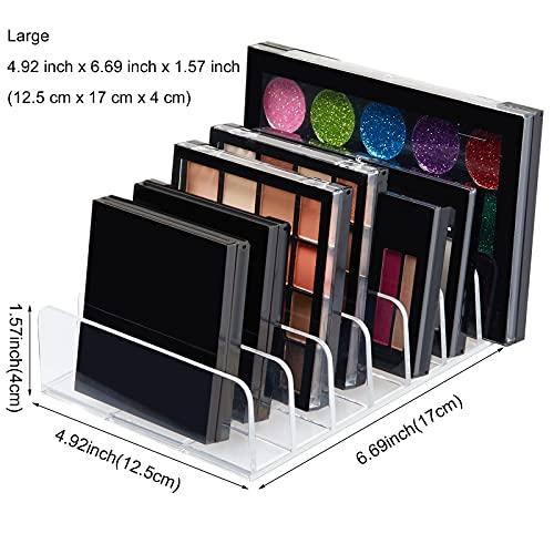 Croudoa Eyeshadow Palette Organizer,Acrylic Clear Makeup Palette Organizer for Bathroom Countertops,Vanities,7 Sectons Makeup Pllet Organizer,Cosmetics Storage Solution for Eyeshadow Palette Contour Kit