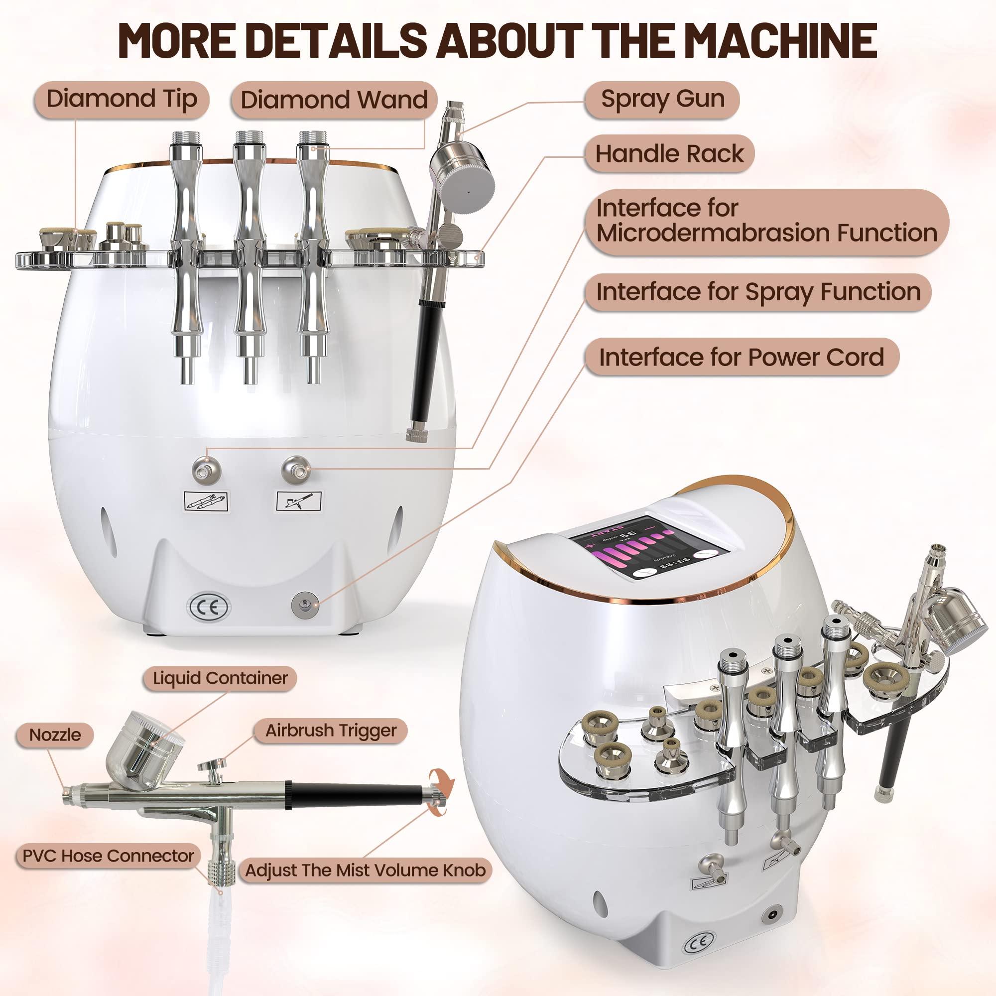 Beauty Star 2 IN 1 Diamond Microdermabrasion Machine, BEAUTY STAR Professional Micro Dermabrasion Machines at Home , Esthetician Supplies Beauty Device for Face Peeling & Cleansing, Suction Power: 0-65cmHg