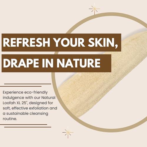 Eco Bath London Eco Bath London Home Grown Natural Loofah - Premium Exfoliating Bath Sponge, Shower Puff, and Body Scrubber for Smooth, Radiant Skin (25\")
