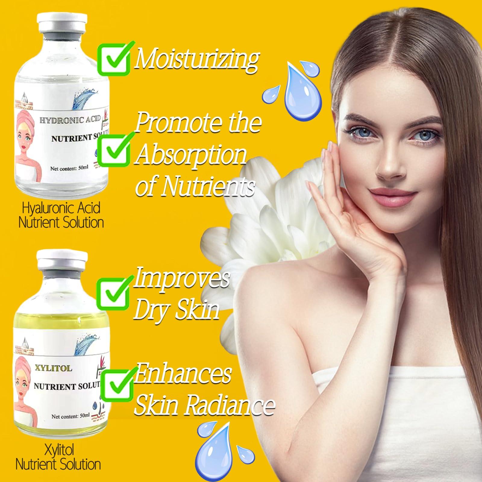 Elitzia Oxygen Facial Machine Oxygen Infusion Device Oxygen Sprayer Facial Nutrient Solution Set SPA Skincare Facial Machine Anti Aging Beauty Salon Machine 1.69fl.oz Per Bottle Eitzia