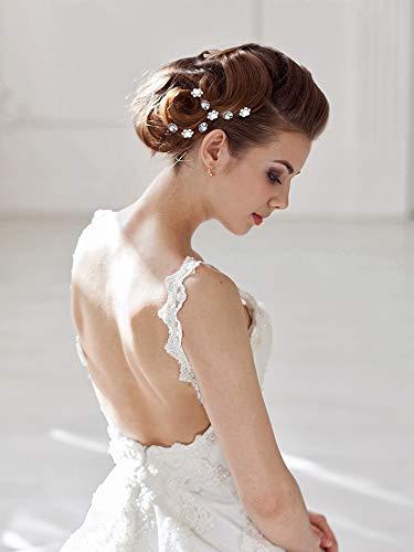 EBOOT 40 Pack Bridal Wedding Hair Pins Rhinestone Hair Clips Accessories for Women and Girls (Style B)