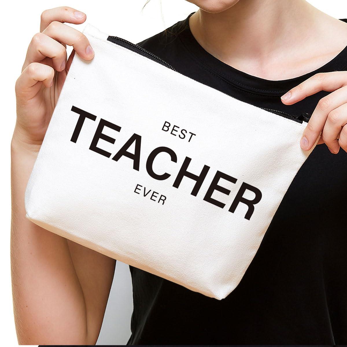 YUANHAO YUANHAO Teacher Makeup Bag, Teacher Gift Ideas Cosmetic Bags, Teacher Christmas Valentines Day Birthday Gifts Cosmetic Bag, Preschool Teacher Gifts for Teachers Women Make Up Bags