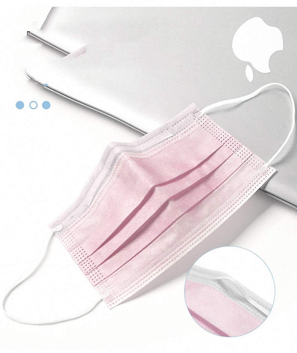 HINCINK HINCINK 1000 Pcs Bulk Disposable Face Mask, Thick 3-Layers Breathable Facial Mask (pink 1000pcs)