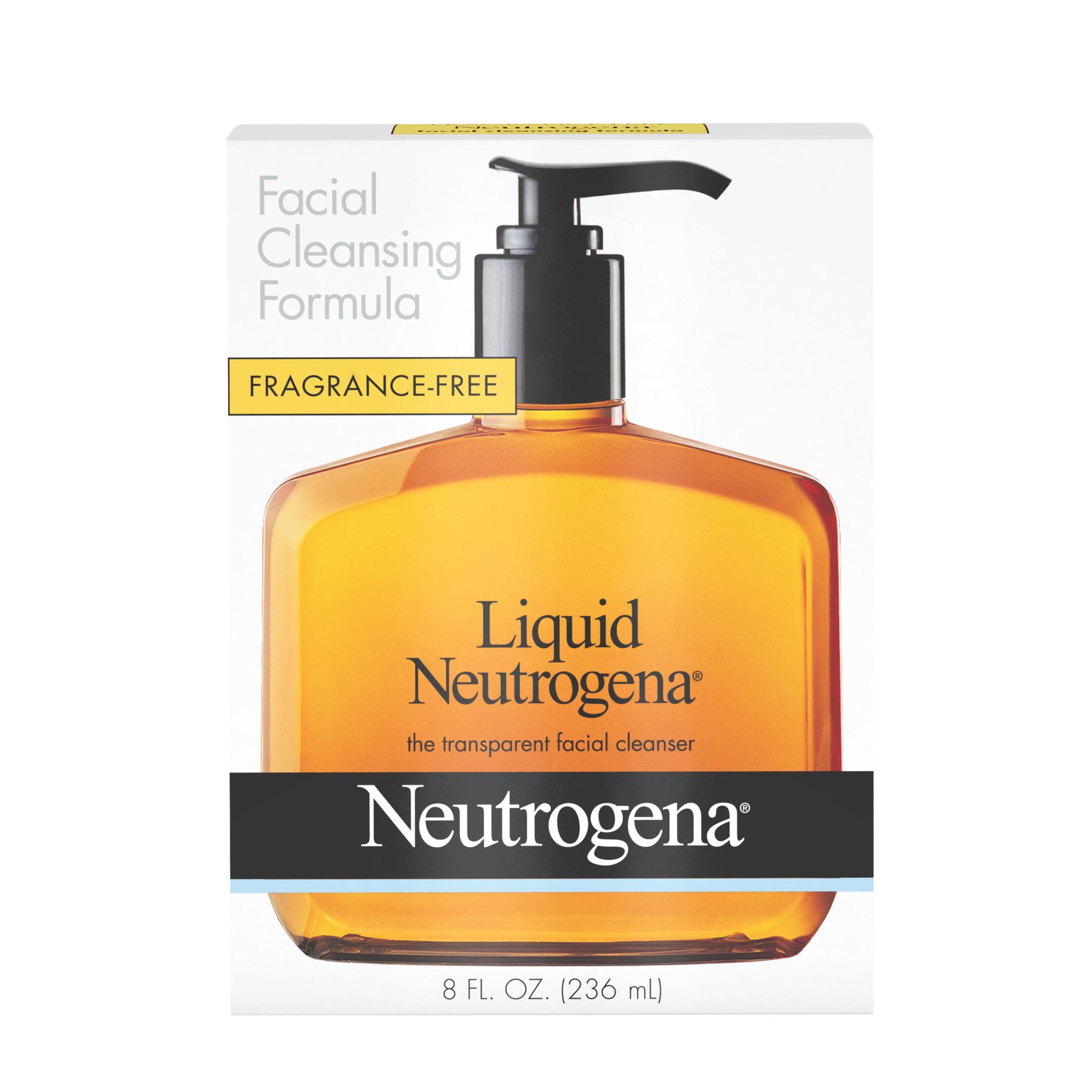 Neutrogena Neutrogena Liquid Fragrance-Free Gentle Facial Cleanser with Glycerin, Hypoallergenic & Oil-Free Mild Face Wash Unscented, 8 Fl Oz
