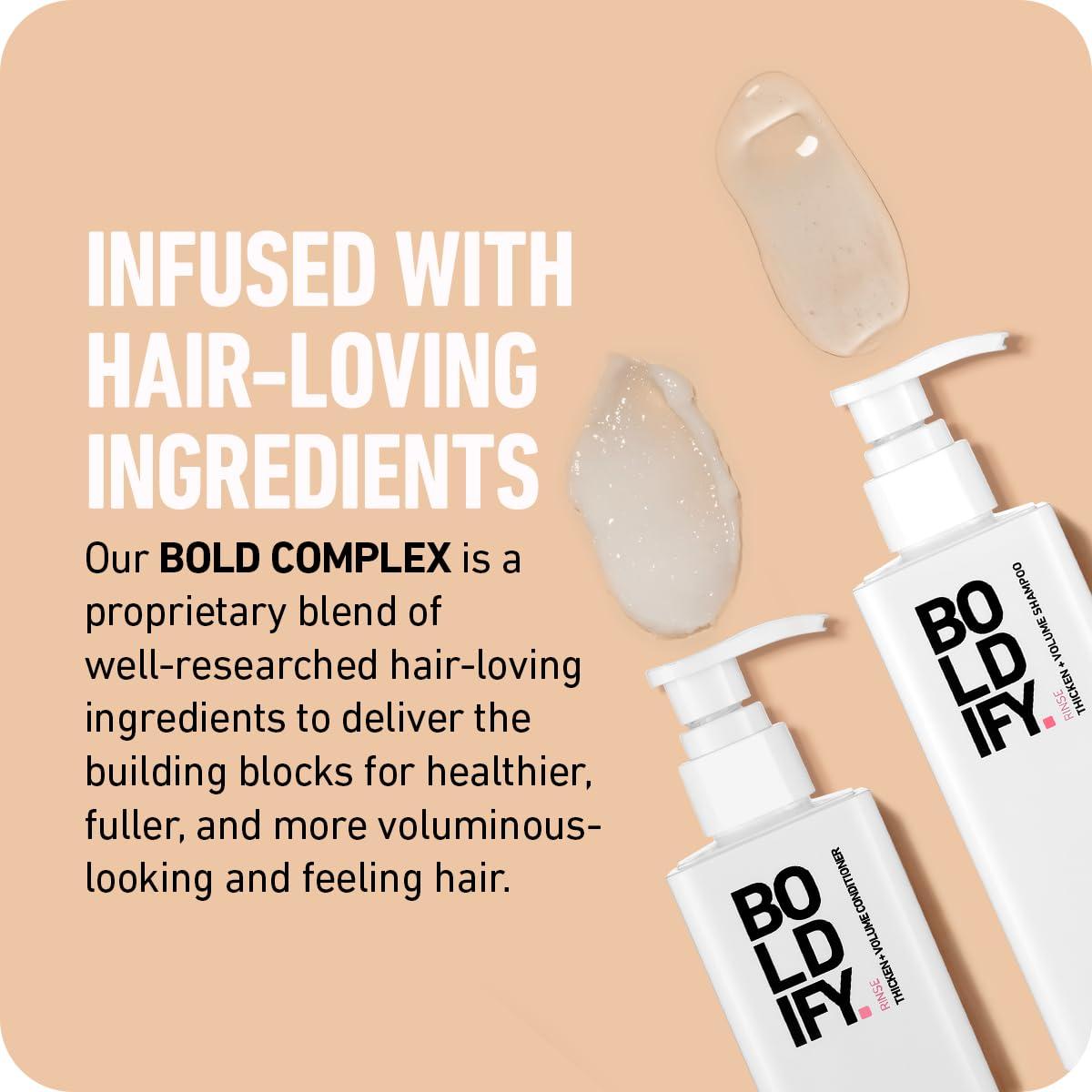 Boldify Boldify Thickening Spray + Shampoo + Conditioner Hair Thickening Bundle: Volume, Root Lift, Texture, Biotin for Hair Retention, Recommended for Men & Women