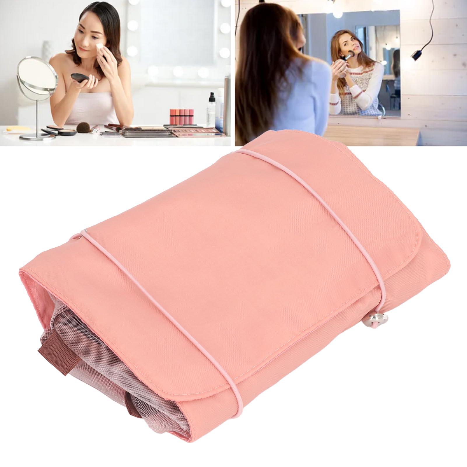ZJchao Foldable 4 in 1 Makeup Bags, Cosmetic Bag Removable Compartments Mesh Bags Roll Up Toiletry Bag Portable Travel Organizer