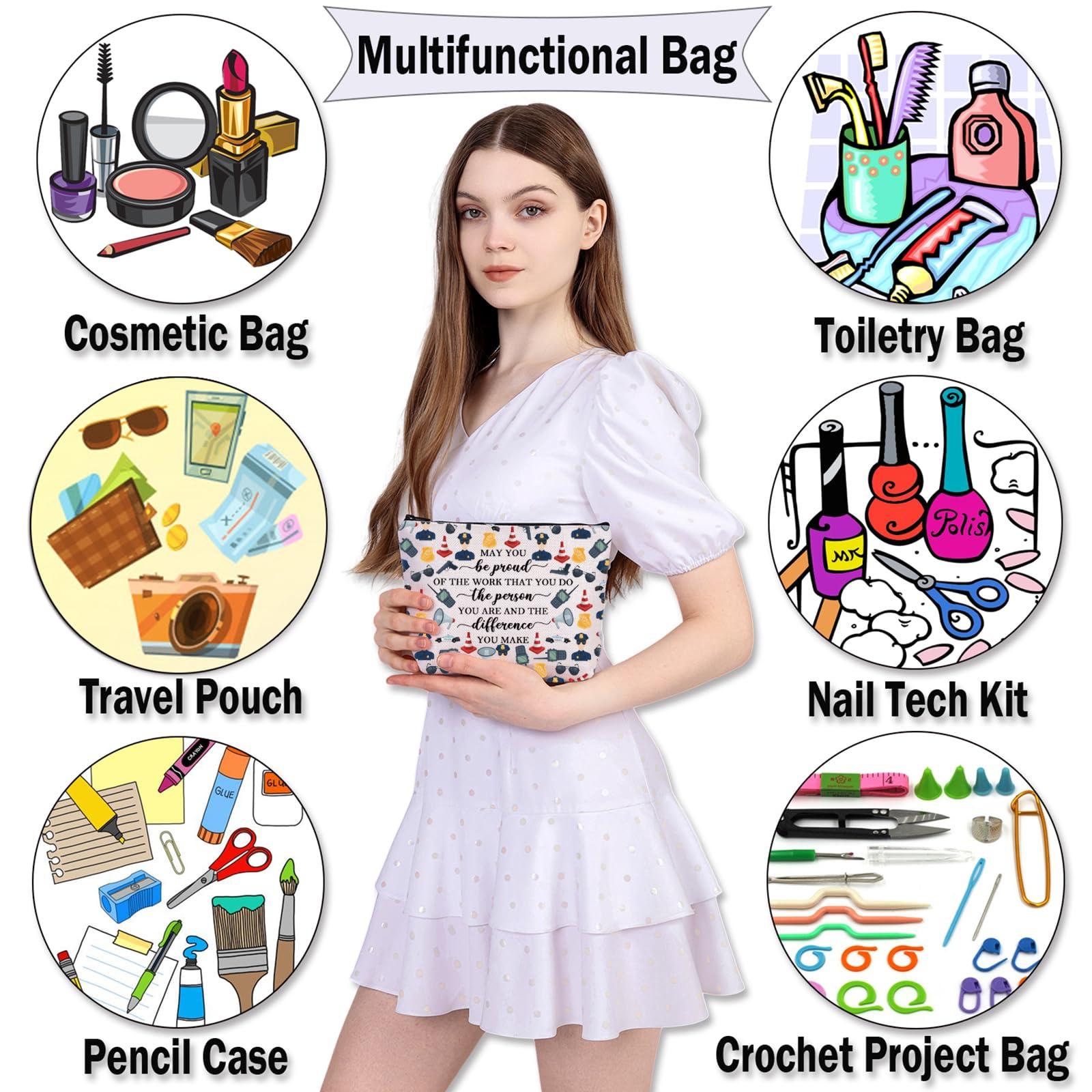 BDPWSS BDPWSS Police Officer Gift Police Academy Graduation Gift May You Be Proud Of The Work You Do Police Appreciation Makeup Bag (Be proud policeoffice bag)