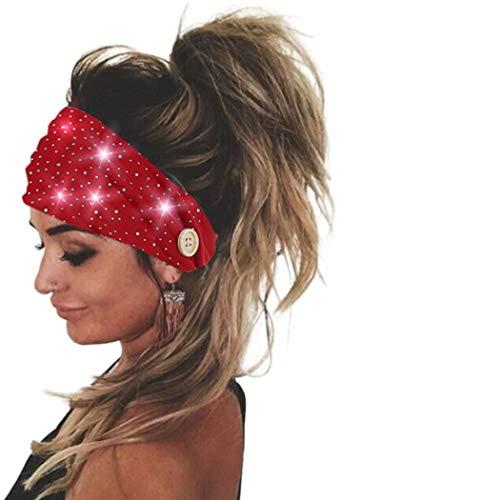 Bohend Bohend Boho Button Headband Wide Stretchy Daily Use Knotted Headwear Sport Athletic Yoga Gym Rhinestone Crystal Hair Accessories for Women and Girls(4pcs) (H)