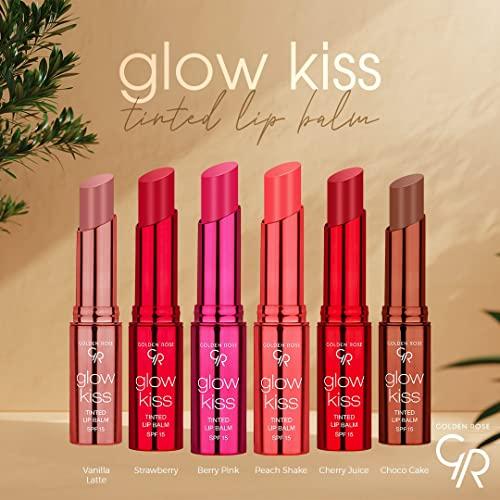 Golden Rose Golden Rose Cosmetics Glow Kiss Tinted Lip Balm with SPF15, Vegan Formula (Choco Cake)