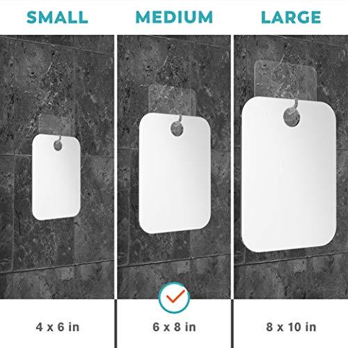 HONEYBULL HONEYBULL Shower Mirror Fogless for Shaving - Flat Anti Fog Mirror with Razor Holder for Shower, Mirrors, Shower Accessories, Bathroom Mirror & Accessories, Holds Razors for Men (Medium 6x8in)