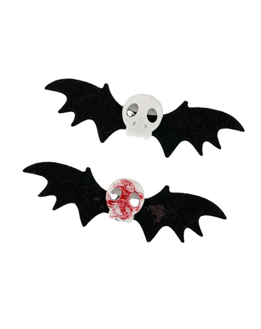 BBTDIN Halloween Skull Clip Bat Wing Halloween Punk Goth Bow Halloween Skeleton Bat Wings Clips BHWH40 (A3)