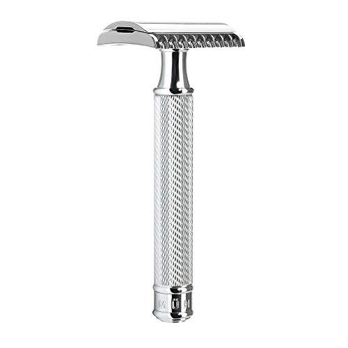 M MÜHLE MHLE Silvertip Badger Safety Razor (Open Comb) Shaving Set - Perfect for Every Day Use, Barbershop Quality Close Smooth Shave Chrome