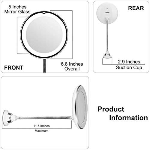 jshdufhuegfdbcngbg Mirrors Makeup LED with Strong Suction Vanity 10X Magnifying for Bathroom Tabletop