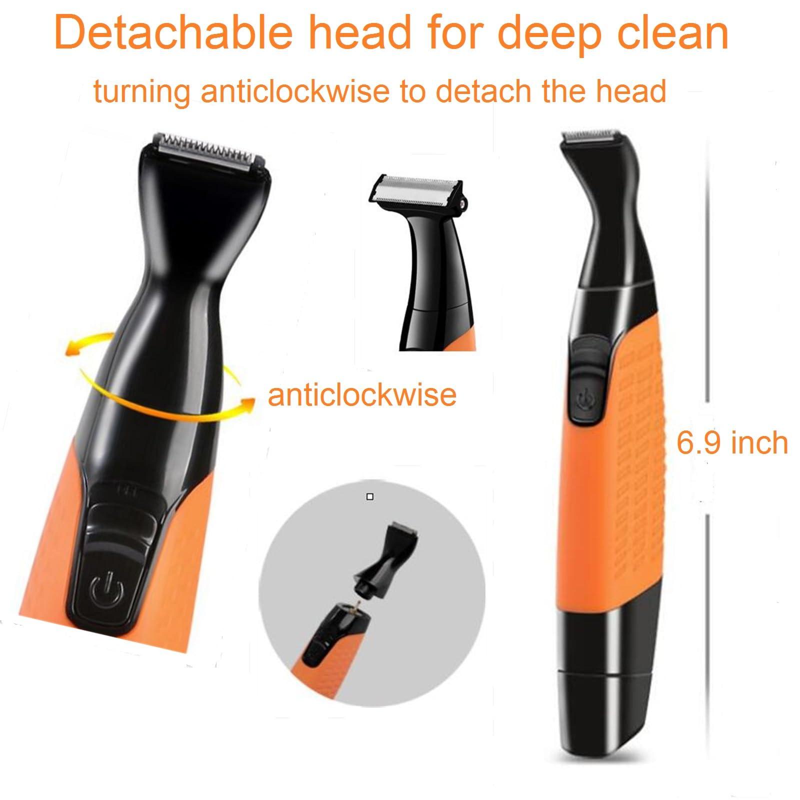 VSTSERIES VSTSERIES Men Pubic Hair Trimmer,Male Intimate Part Clipper,Wet Dry Groin Razor,Electric Body Hair Removal,Face Beard and Mustache Style Shaver,Portable Bald Detail Head Shaver,Man Grooming Kit