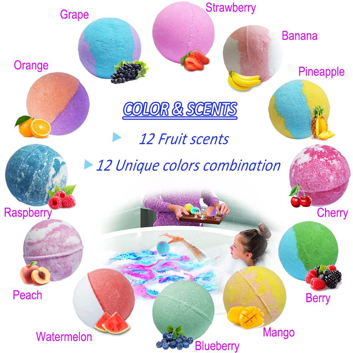 SAMDIA 3.5 oz XL Bath Bombs for Kids with Puppy Toys Inside Kids Bath Bombs Organic Bubble Bath Fizzies Colorful Bomb 12 Pcs Set Birthday/Christmas Surprise Gift for Girls & Boys