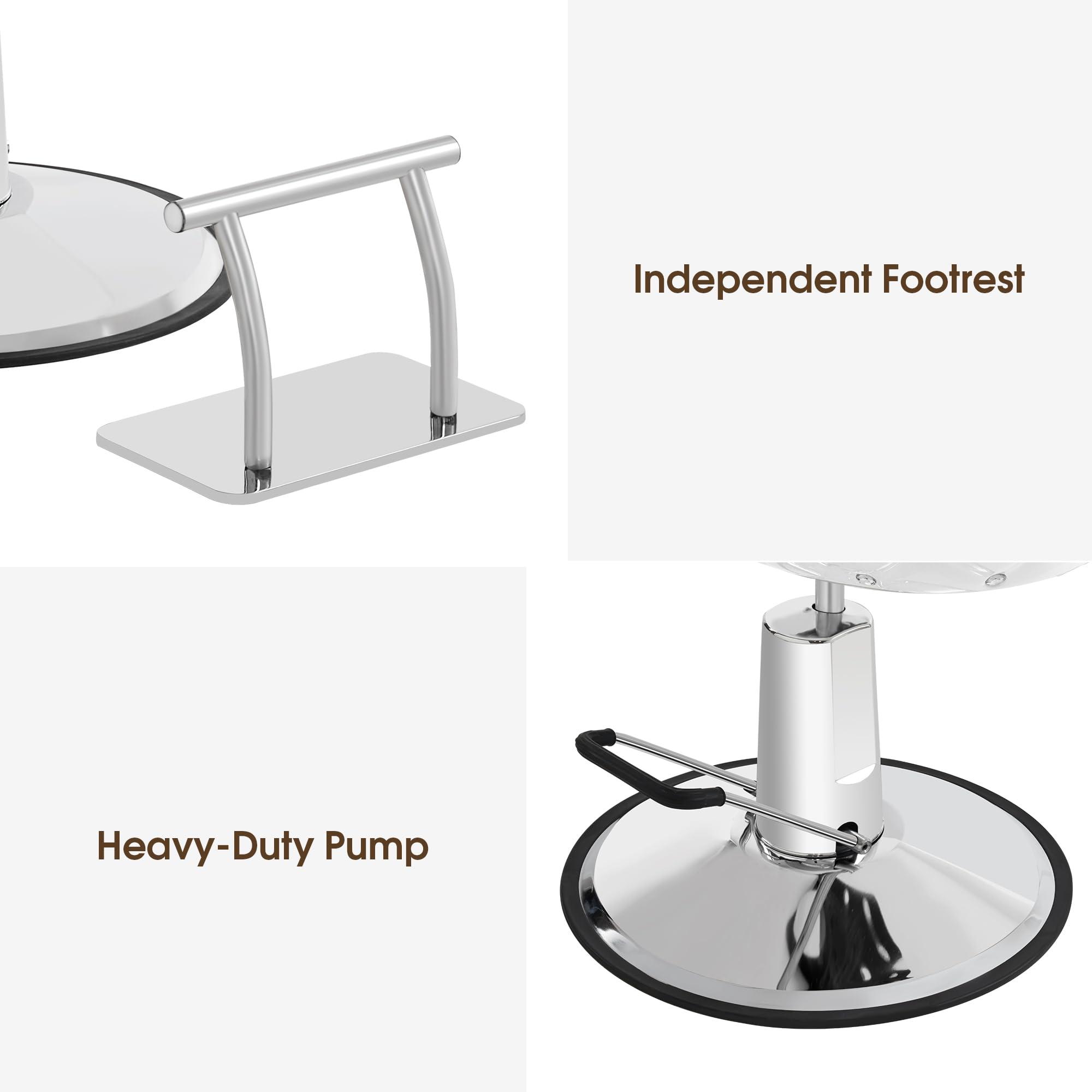 BarberPub BarberPub Salon Chair for Hair Stylist, Styling Chair for Home Salon Barbershop 8609 (White)