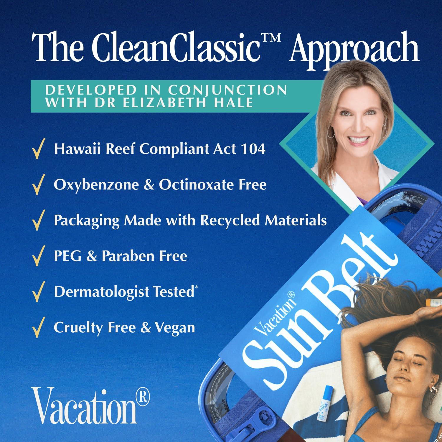 VACATION Vacation Sun Belt Sampler, Includes Baby Oil SPF 30 (1 Fl. Oz.), Super Spritz SPF 50 Face Mist (1 Fl. Oz.), Classic Lotion SPF 30 (1 Fl. Oz.), After Sun Gel (1 Fl. Oz.),Festival Friendly Fanny Pack