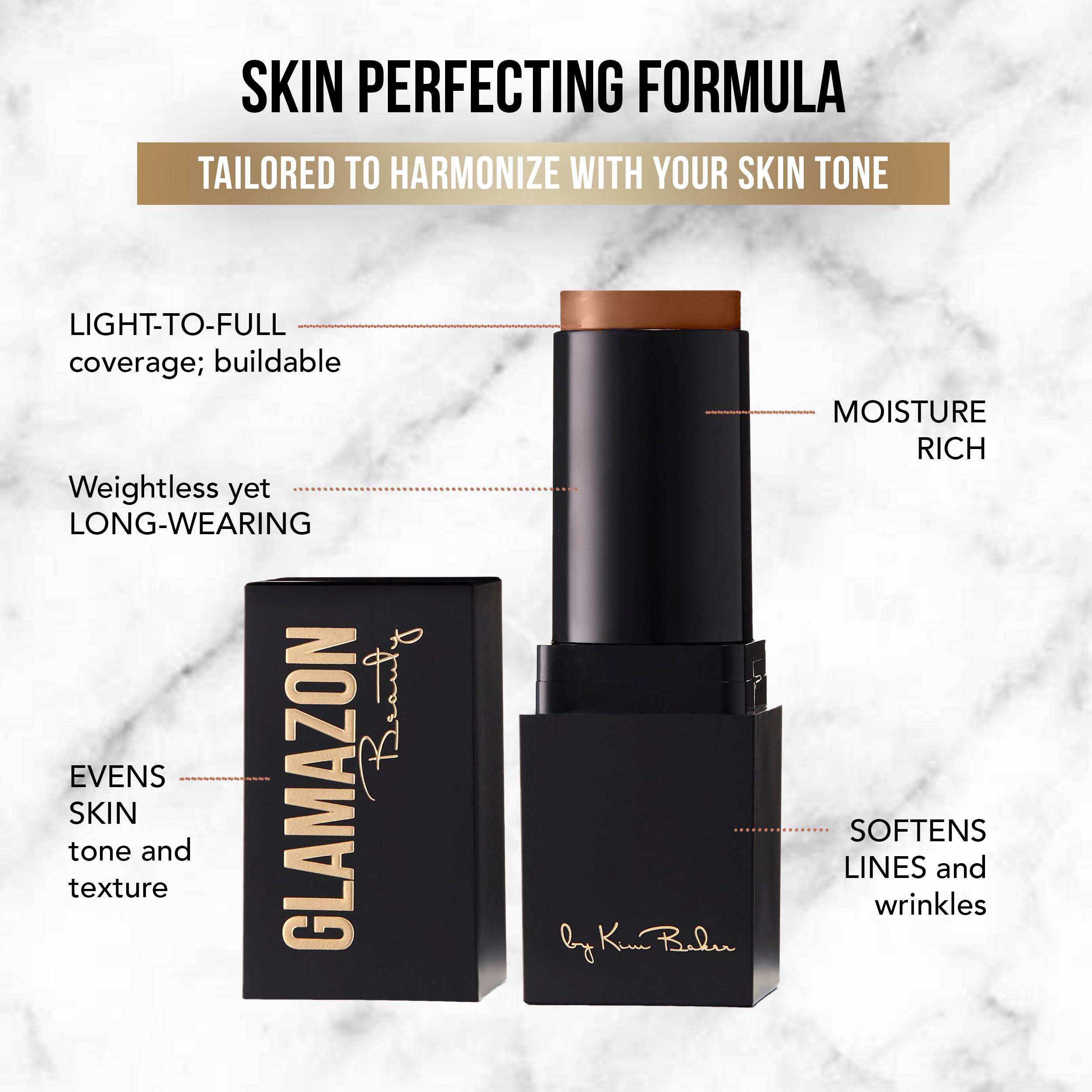 Glamazon Beauty Glamazon Second to None Foundation Stick, Miss Mocha, Light-to-Full Coverage, Weightless Makeup With a Glowy Natural Finish