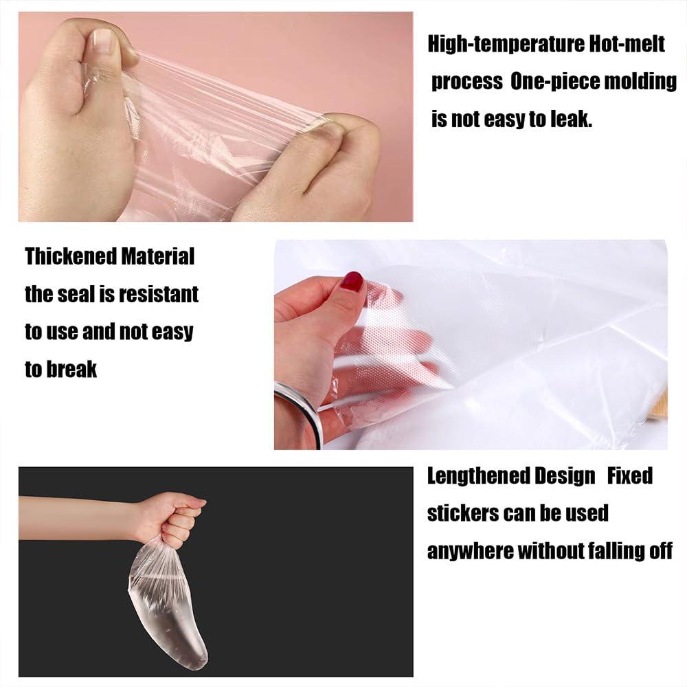 Rukinovi Rukinovi 100pcs Paraffin Bath Liners - Disposable Plastic Foot Covers for Moisturizing Foot Spa, Women's Feet Care Socks (Transparent)