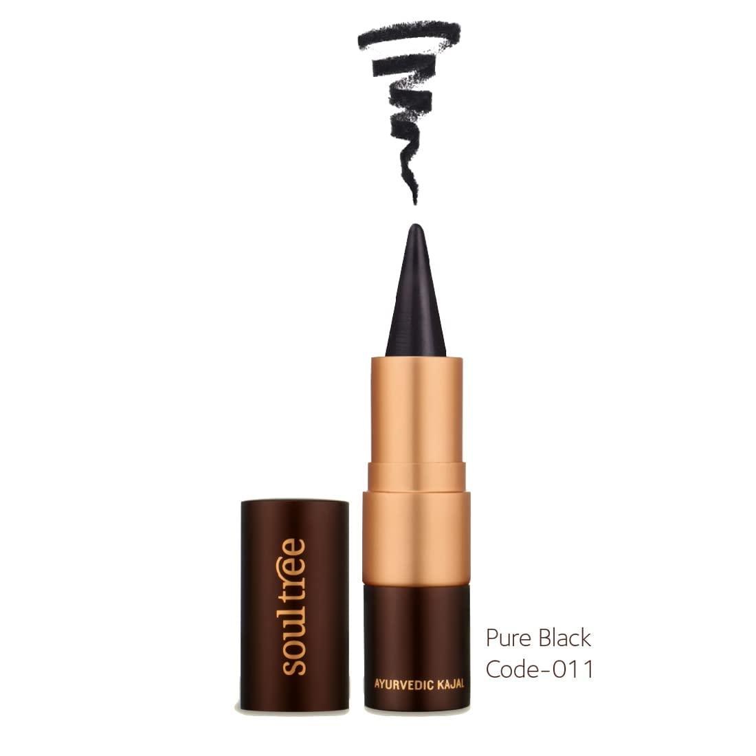 India Ayurvedic Pure Black Kajal - 100% Natural, Matte Finish for Soothing & Cleansing effect, 3g