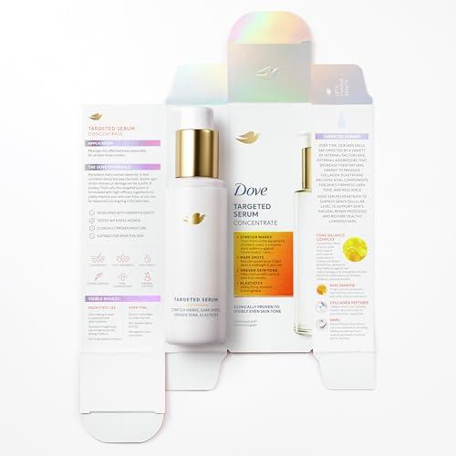 Dove Dove Targeted Serum Multipurpose for Stretch Marks, Dark Spots, Uneven Skin Tone and Elasticity,with Tone Balance Complex, Niacinamide, Collagen Peptides and Natural Moisturizing Factors, 3.2 oz