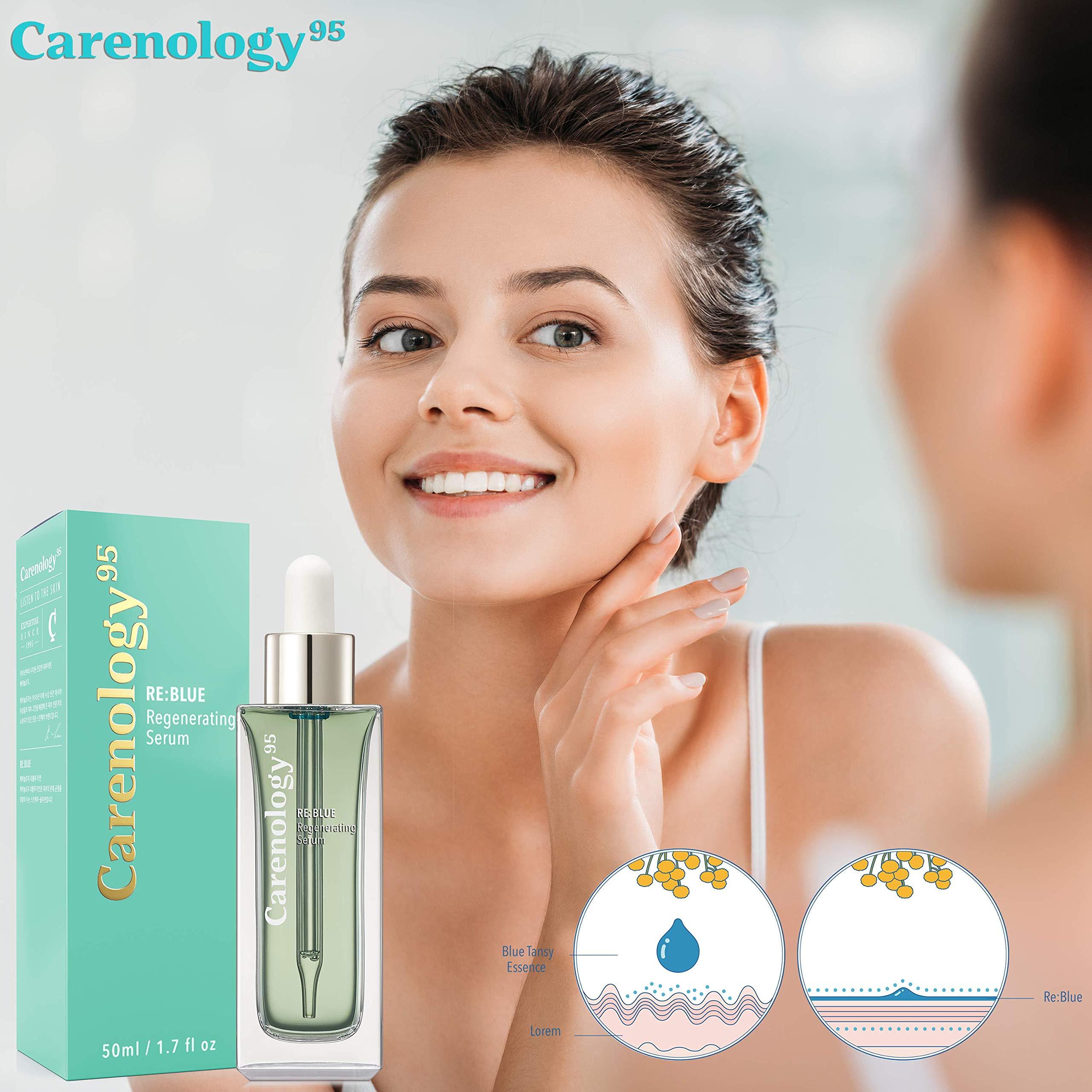 Leche Carenology Blue Tansy Regenerating Organic Face Serum: Oil-Free, Antioxidant Natural Ingredients Witch Hazel, Neroli Oil, Beta glucan for Pure Poreless 1.7 Fl.Oz