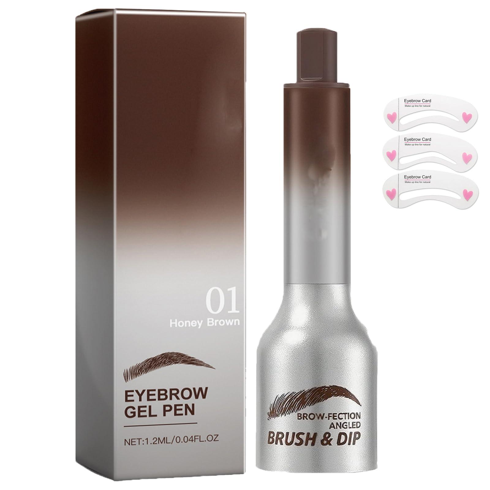 YCQPET Liftique Brow Brush,Liquid Eyebrow Brush,Brow-Fection Angled Brush & Dip Liquid Eyebrow Gel, Long Lasting Waterproof Eyebrow Pencils,Multi-Purpose Non-Smudged Eyebrow Pen (Light Brown)